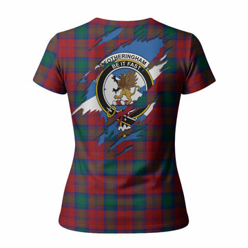Fotheringham (Fotheringhame) Clan Crest In Me Tartan Women T shirt Scotland Flag Style