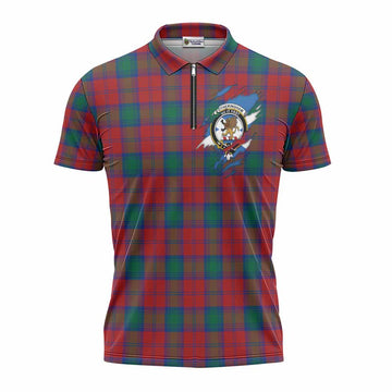 Fotheringham (Fotheringhame) Clan Crest In Me Tartan Zipper Polo Shirt Scotland Flag Style