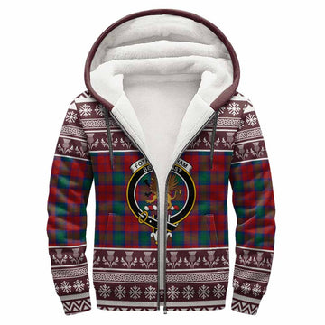 Fotheringham (Fotheringhame) Clan Tartan Christmas Fleece Hoodie with Family Crest