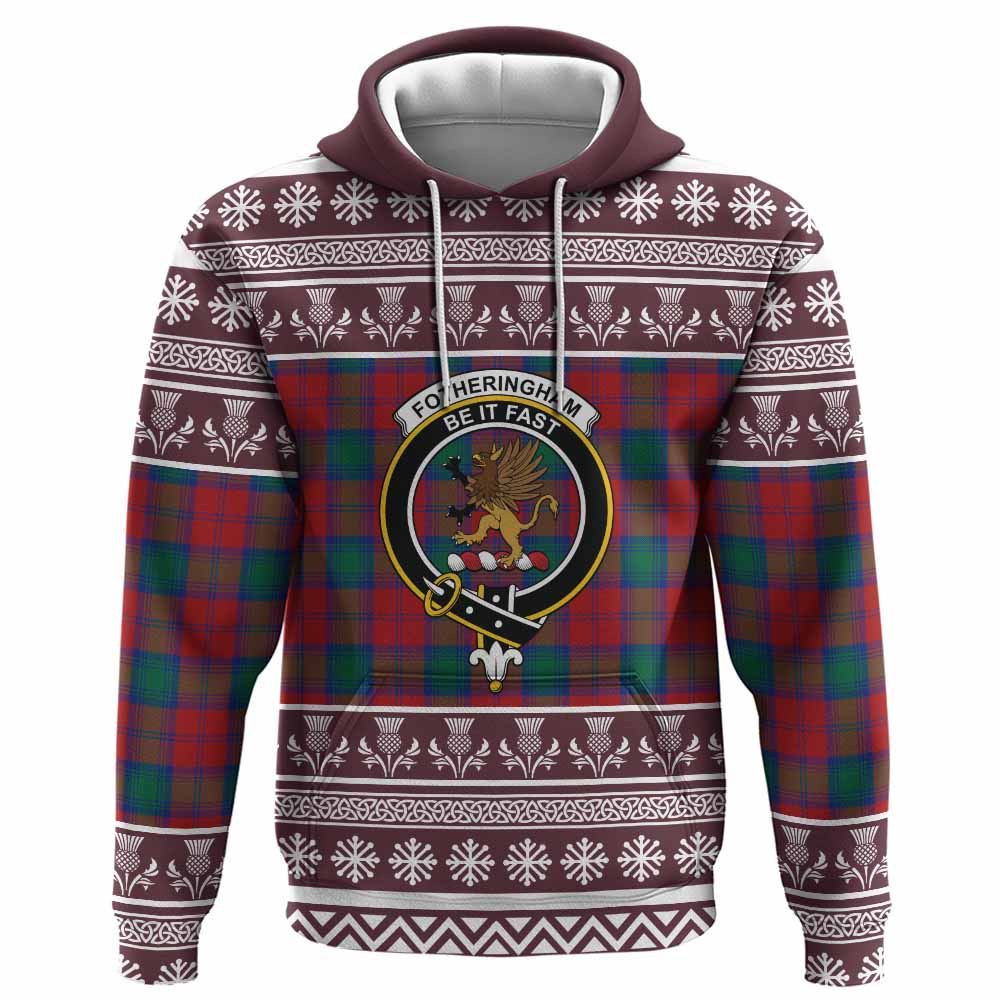 Fotheringham (Fotheringhame) Clan Tartan Christmas Hoodie with Family Crest - Tartan Vibes Clothing