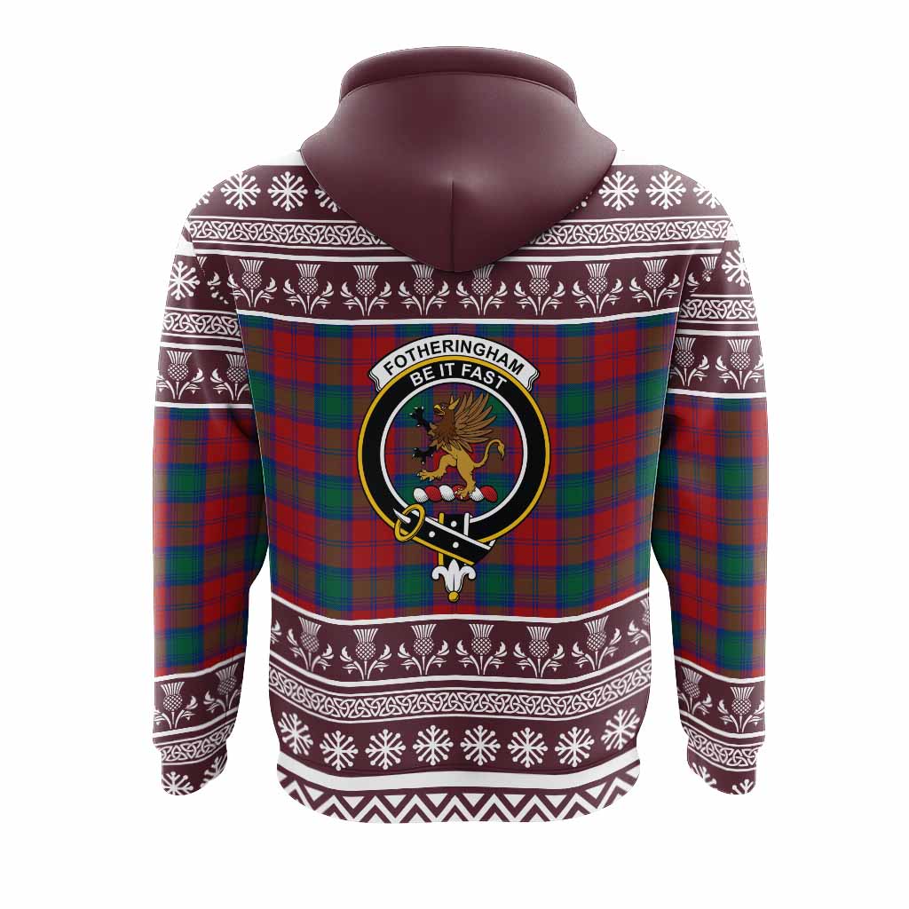 Fotheringham (Fotheringhame) Clan Tartan Christmas Hoodie with Family Crest - Tartan Vibes Clothing