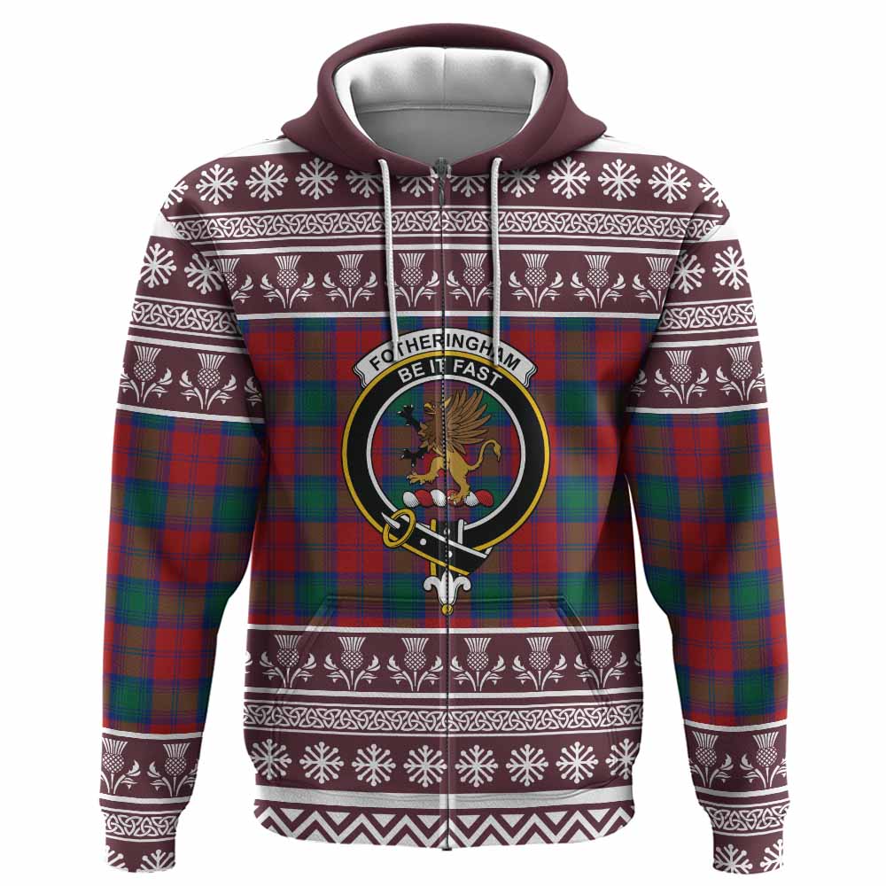 Fotheringham (Fotheringhame) Clan Tartan Christmas Hoodie with Family Crest - Tartan Vibes Clothing