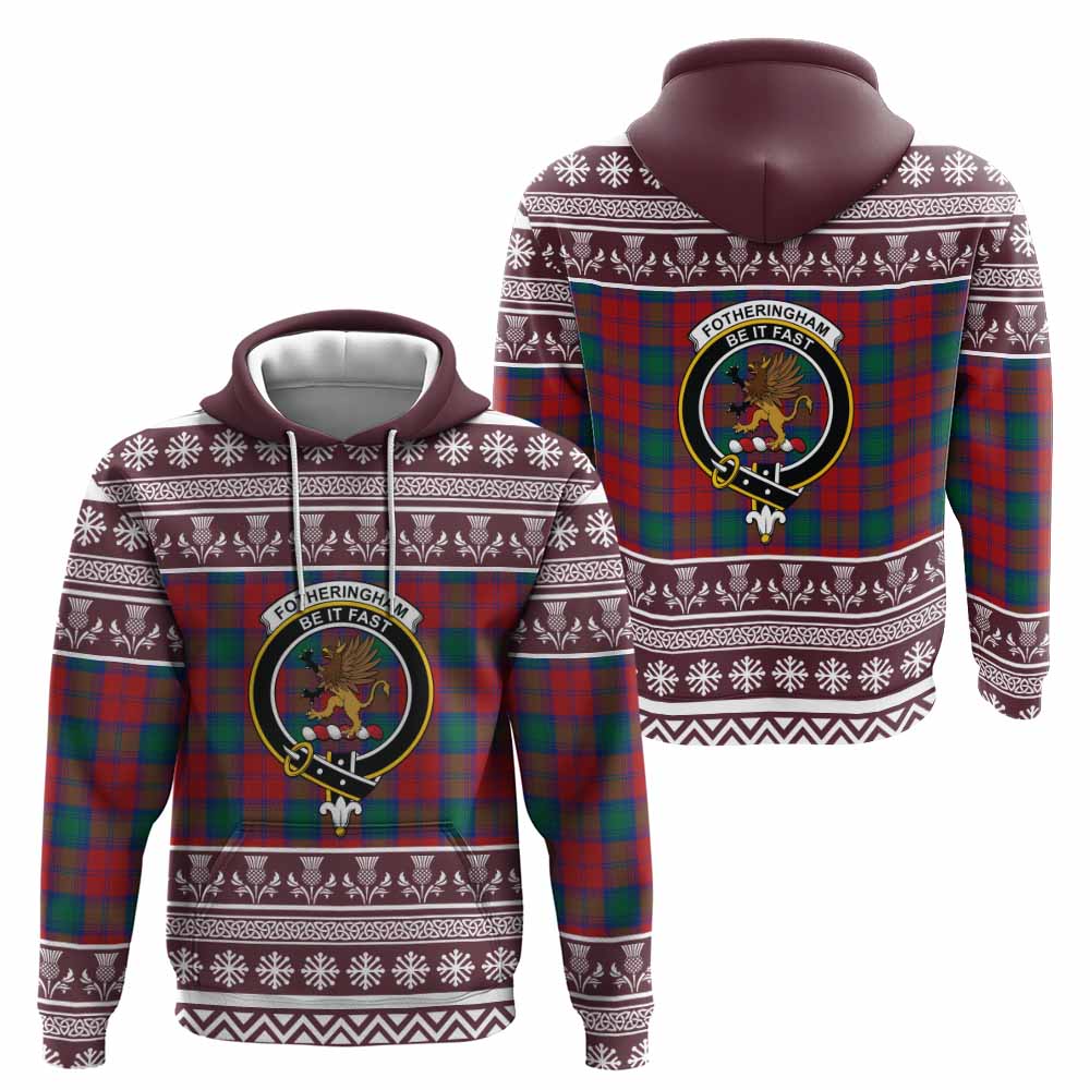 Fotheringham (Fotheringhame) Clan Tartan Christmas Hoodie with Family Crest - Tartan Vibes Clothing