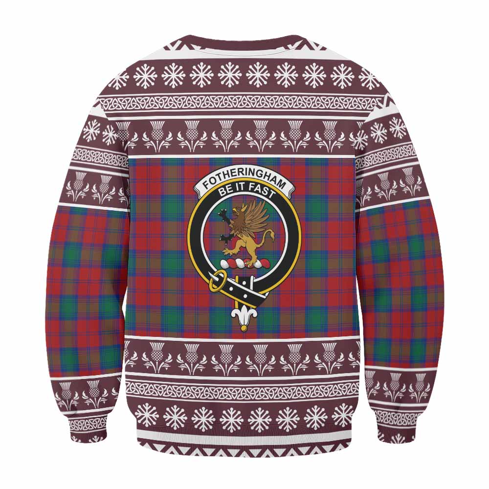 Fotheringham (Fotheringhame) Clan Tartan Christmas Sweatshirt with Family Crest - Tartan Vibes Clothing