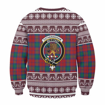 Fotheringham (Fotheringhame) Clan Tartan Christmas Sweatshirt with Family Crest
