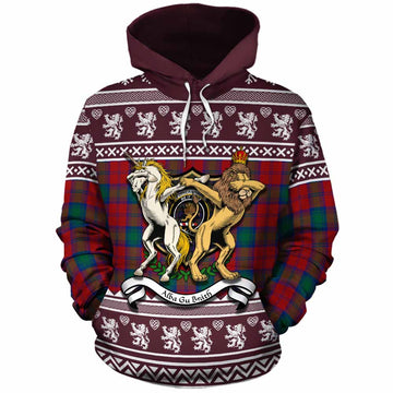Fotheringham (Fotheringhame) Clan Tartan Crest Christmas Cotton Hoodie Coat of Arms Funny Style