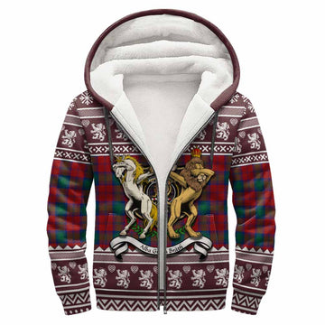 Fotheringham (Fotheringhame) Clan Tartan Crest Christmas Fleece Hoodie Coat of Arms Funny Style