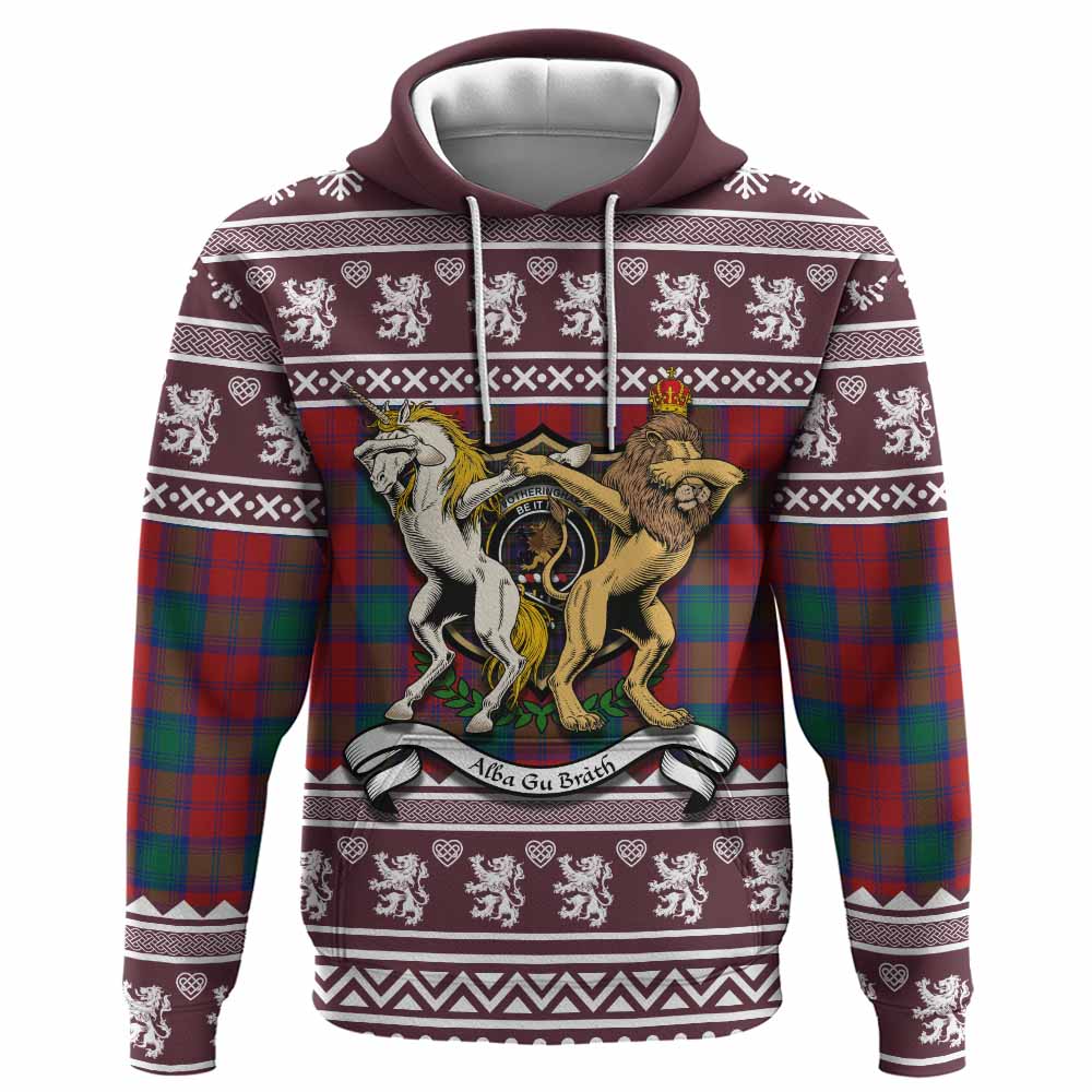 Fotheringham (Fotheringhame) Clan Tartan Crest Christmas Hoodie Coat of Arms Funny Style - Tartan Vibes Clothing