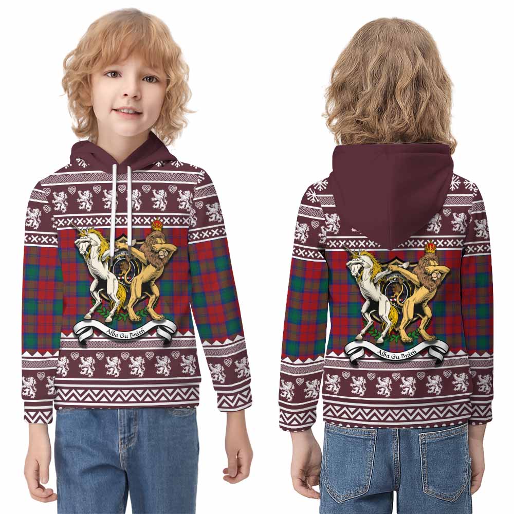 Fotheringham (Fotheringhame) Clan Tartan Crest Christmas Kid Hoodie Coat of Arms Funny Style - Tartan Vibes Clothing