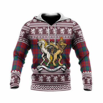 Fotheringham (Fotheringhame) Clan Tartan Crest Christmas Knitted Hoodie Coat of Arms Funny Style