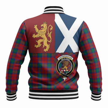 Fotheringham (Fotheringhame) Crest Tartan Baseball Jacket with Lion Rampant Saltire Style