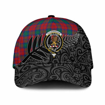Fotheringham (Fotheringhame) Crest Tartan Classic Cap with New Zealand Silver Fern Half Style