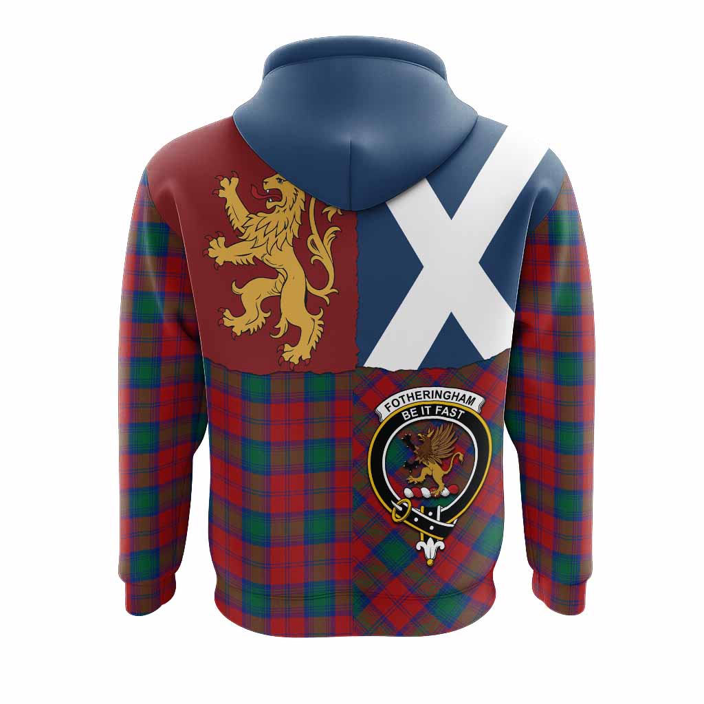 Fotheringham (Fotheringhame) Crest Tartan Hoodie with Lion Rampant Saltire Style