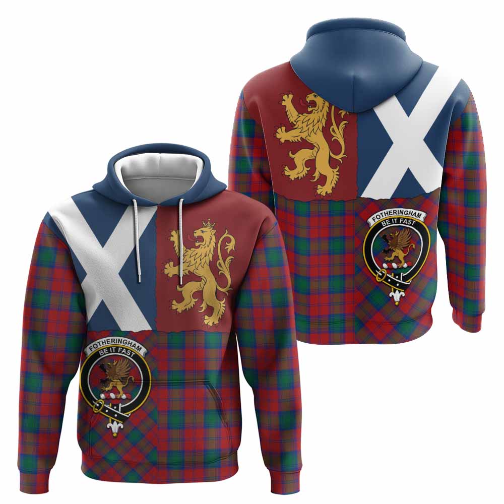 Fotheringham (Fotheringhame) Crest Tartan Hoodie with Lion Rampant Saltire Style