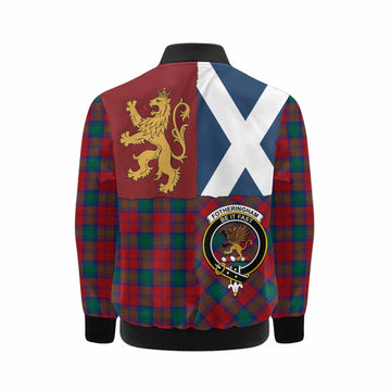 Fotheringham (Fotheringhame) Crest Tartan Kid Bomber Jacket with Lion Rampant Saltire Style