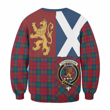Fotheringham (Fotheringhame) Crest Tartan Sweatshirt with Lion Rampant Saltire Style