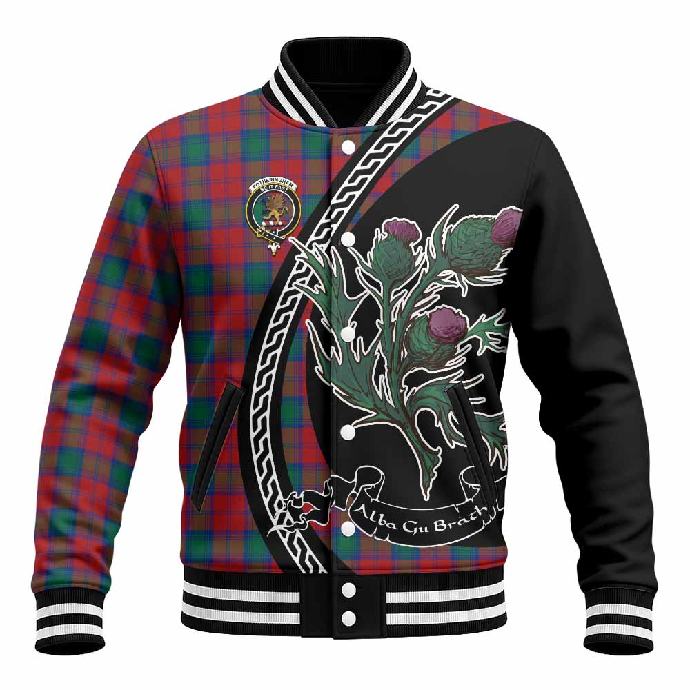 Fotheringham (Fotheringhame) Family Crest Tartan Baseball Jacket Alba Thistle Inspired - Tartan Vibes Clothing