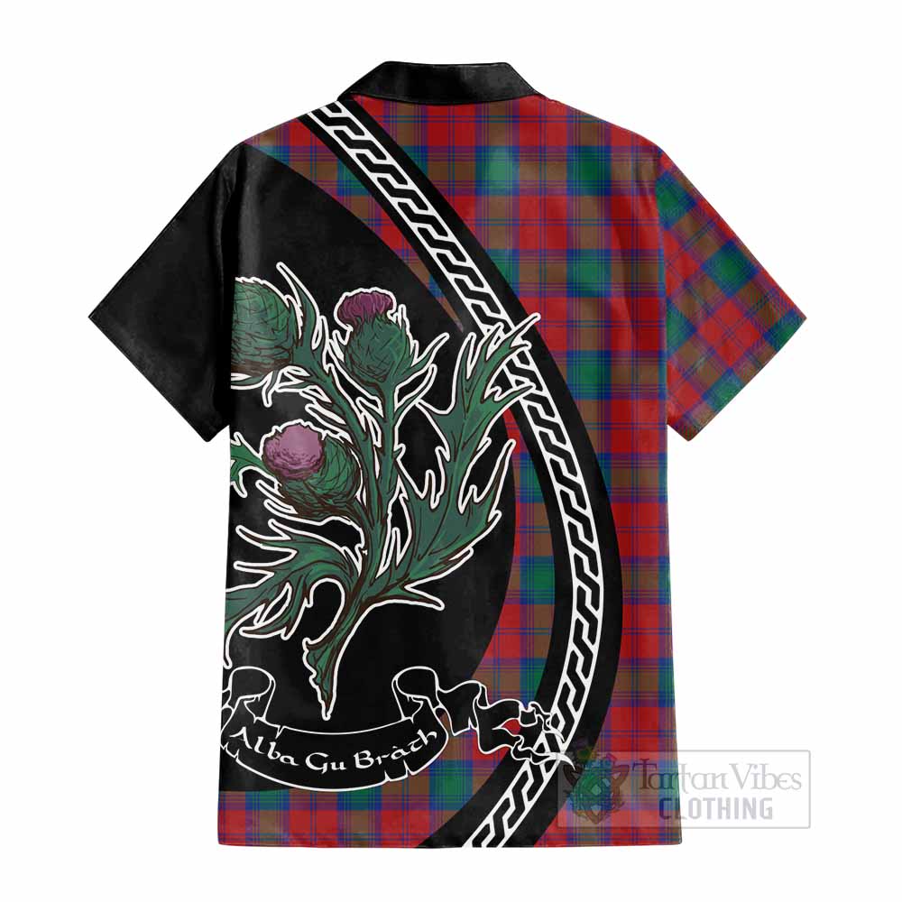 Fotheringham (Fotheringhame) Family Crest Tartan Cotton Hawaiian Shirt Alba Thistle Inspired - Tartan Vibes Clothing