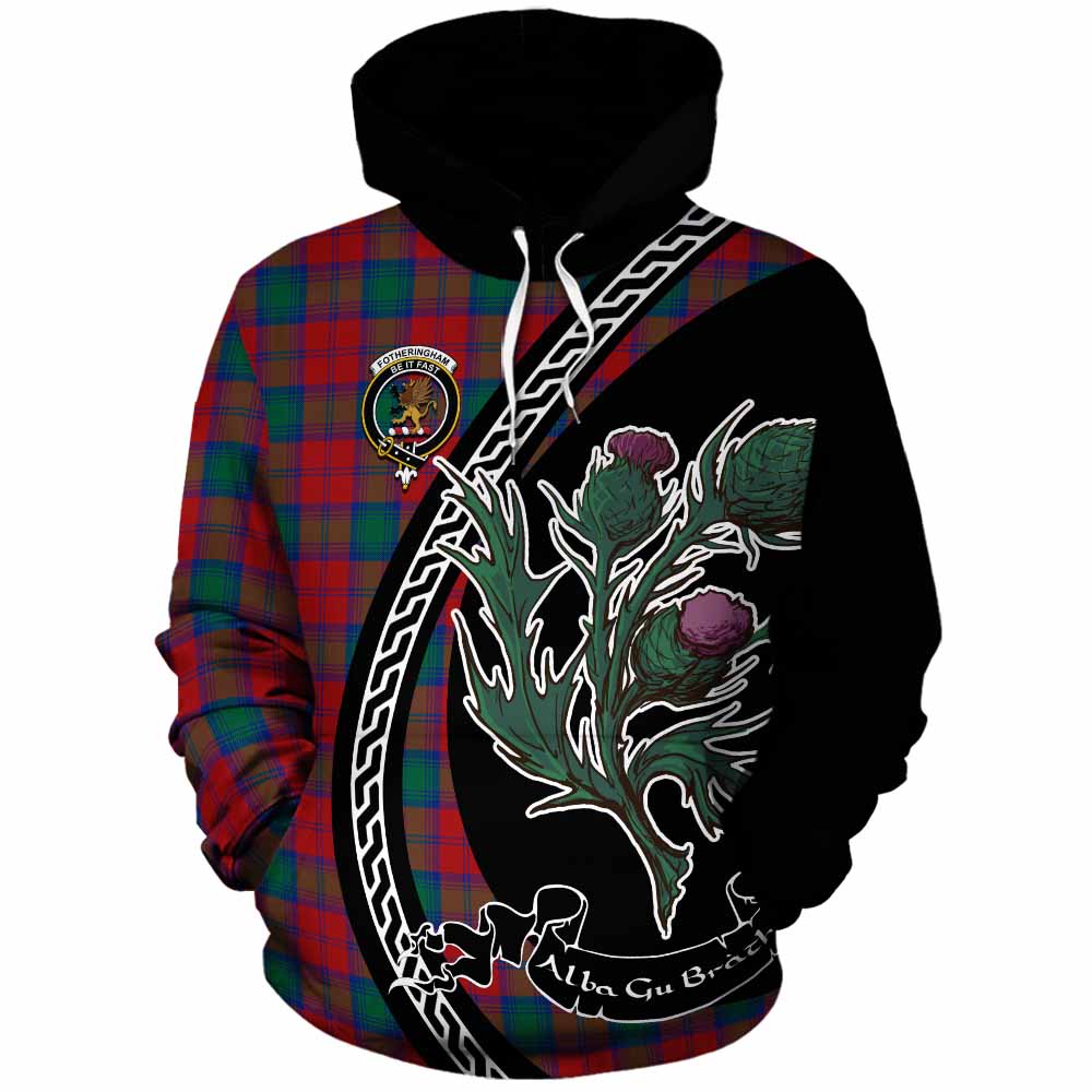 Fotheringham (Fotheringhame) Family Crest Tartan Cotton Hoodie Alba Thistle Inspired - Tartan Vibes Clothing