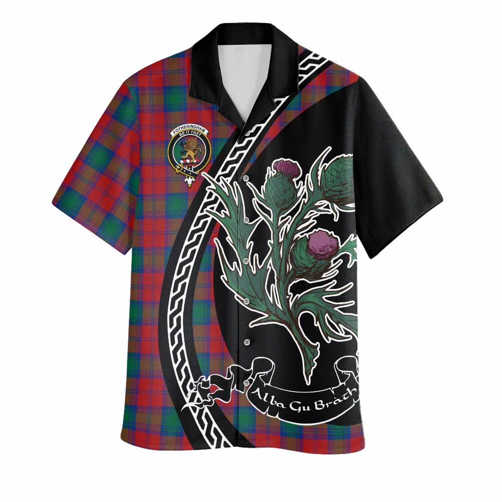 Fotheringham (Fotheringhame) Family Crest Tartan Hawaiian Shirt Alba Thistle Inspired - Tartan Vibes Clothing