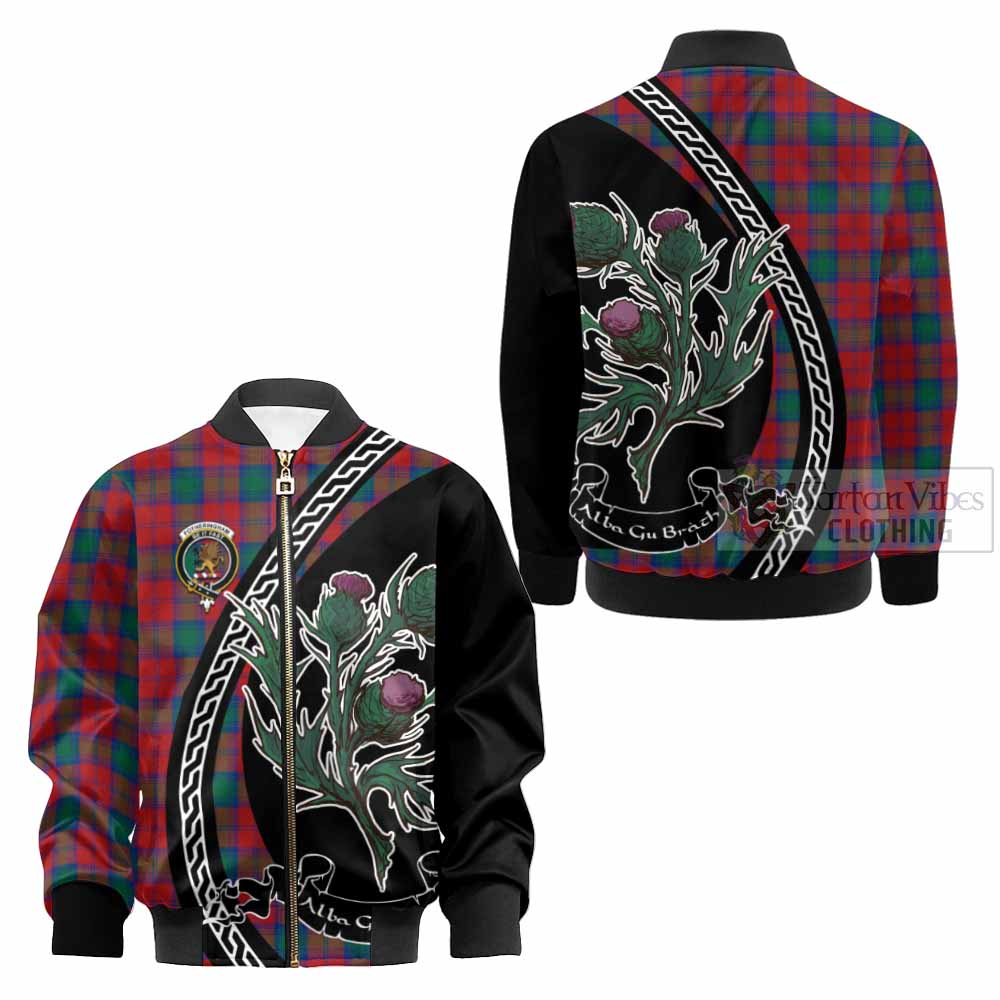 Fotheringham (Fotheringhame) Family Crest Tartan Kid Bomber Jacket Alba Thistle Inspired - Tartan Vibes Clothing