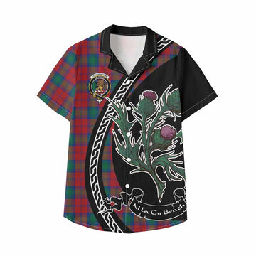 Fotheringham (Fotheringhame) Family Crest Tartan Kid Hawaiian Shirt Alba Thistle Inspired - Tartan Vibes Clothing