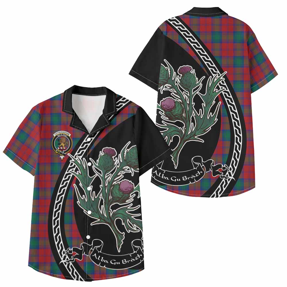 Fotheringham (Fotheringhame) Family Crest Tartan Kid Hawaiian Shirt Alba Thistle Inspired - Tartan Vibes Clothing