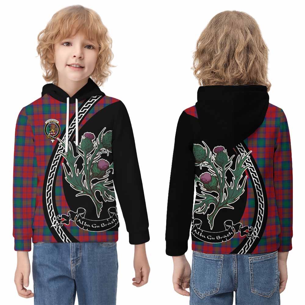 Fotheringham (Fotheringhame) Family Crest Tartan Kid Hoodie Alba Thistle Inspired - Tartan Vibes Clothing