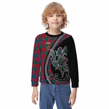 Fotheringham (Fotheringhame) Family Crest Tartan Kid Knitted Sweatshirt Alba Thistle Inspired - Tartan Vibes Clothing