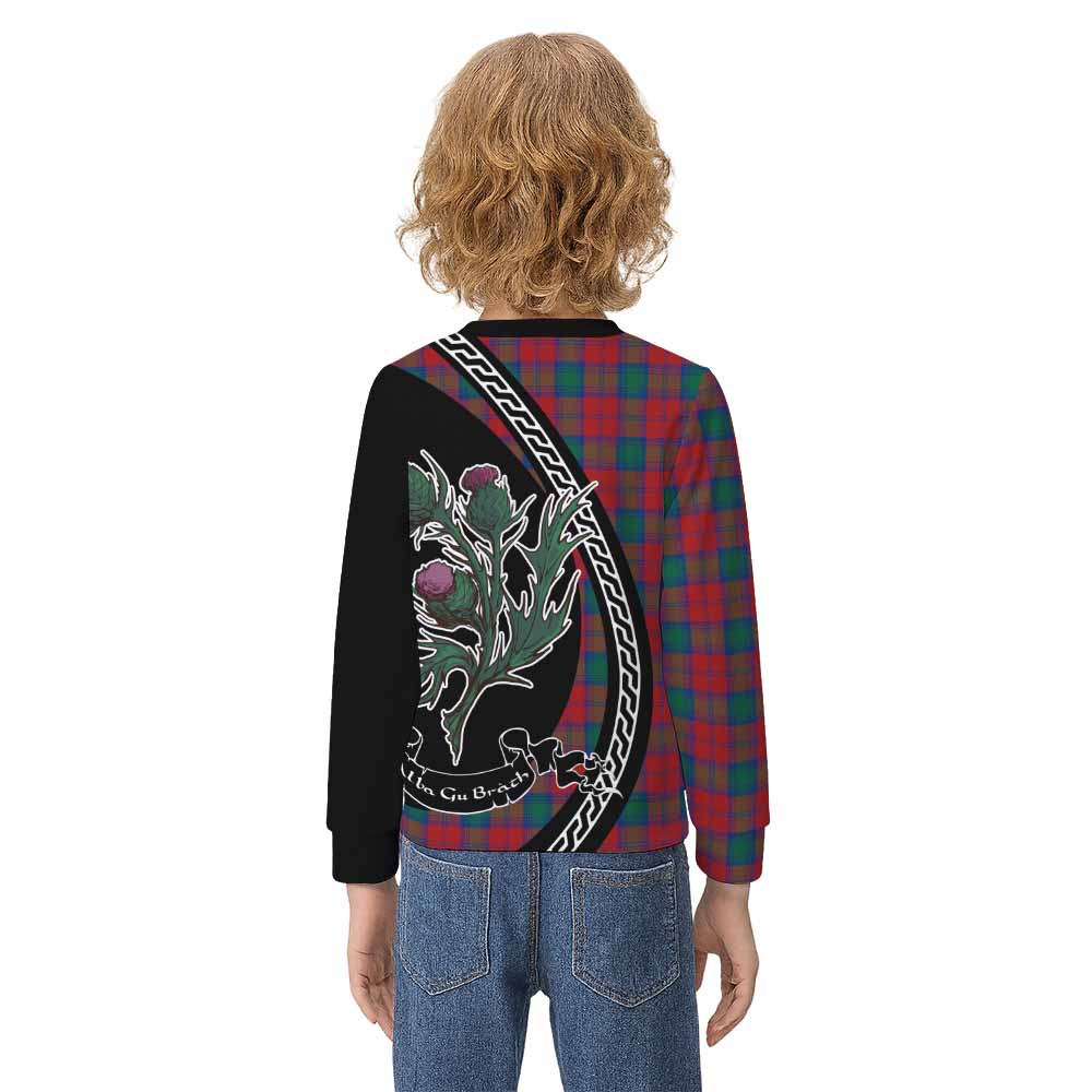 Fotheringham (Fotheringhame) Family Crest Tartan Kid Knitted Sweatshirt Alba Thistle Inspired - Tartan Vibes Clothing