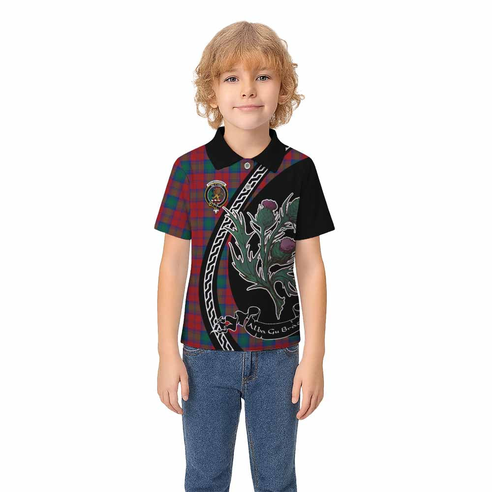 Fotheringham (Fotheringhame) Family Crest Tartan Kid Polo Shirt Alba Thistle Inspired - Tartan Vibes Clothing