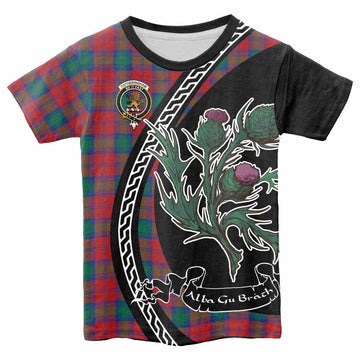 Fotheringham (Fotheringhame) Family Crest Tartan Kid T-shirt Alba Thistle Inspired - Tartan Vibes Clothing