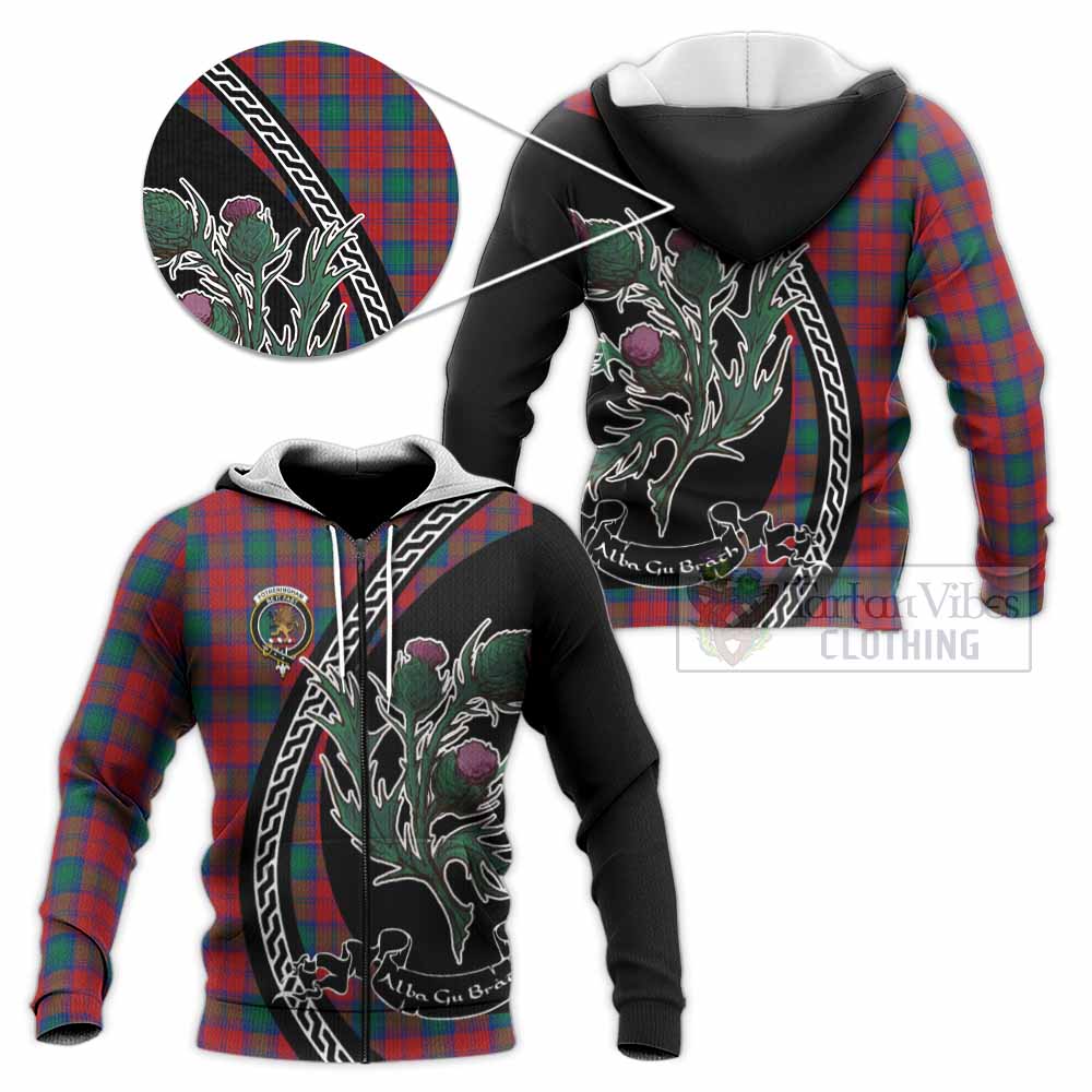 Fotheringham (Fotheringhame) Family Crest Tartan Knitted Hoodie Alba Thistle Inspired - Tartan Vibes Clothing