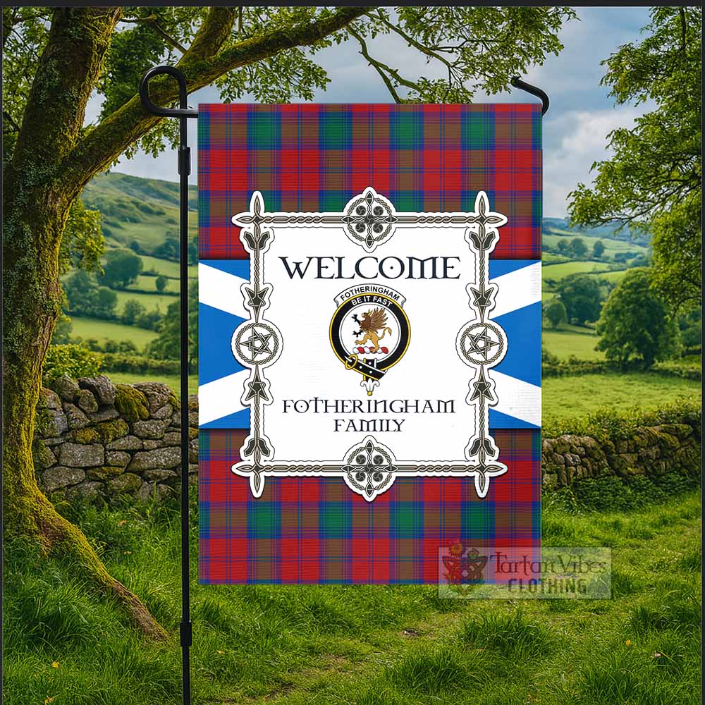 Fotheringham (Fotheringhame) Family Crest Tartan Welcome Garden Flag Saltire Harmony Style - Tartan Vibes Clothing