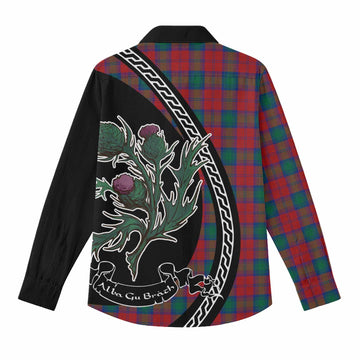 Fotheringham (Fotheringhame) Family Crest Tartan Women Casual Shirt Alba Thistle Inspired