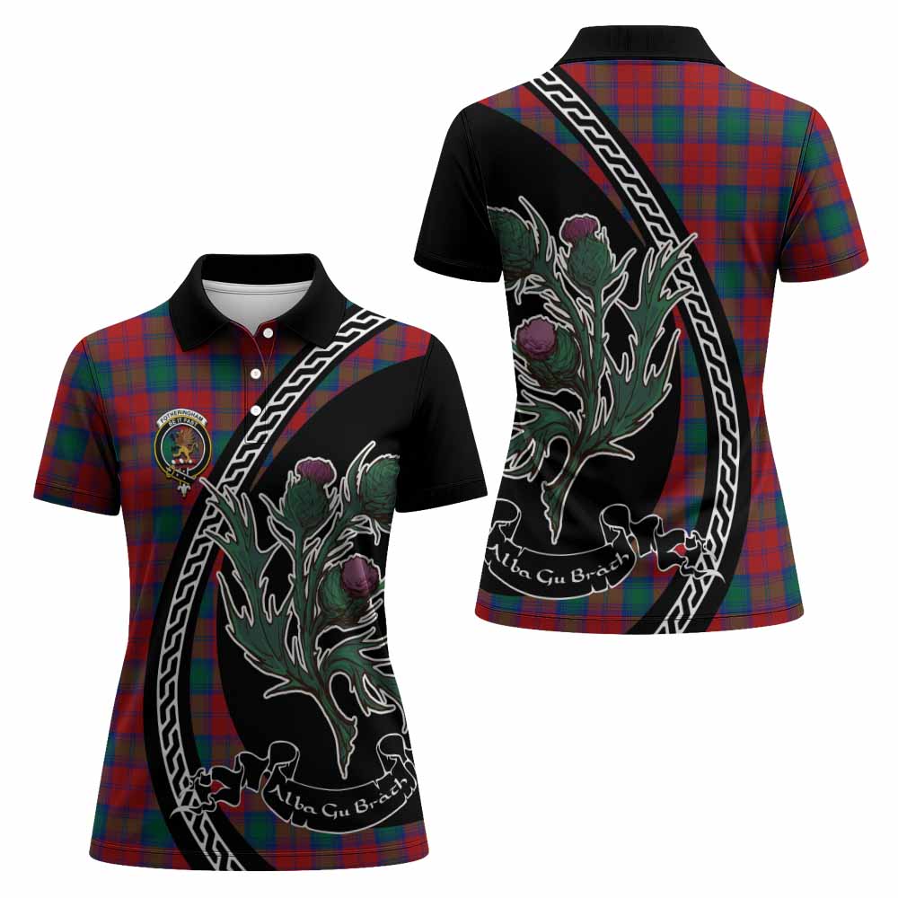 Fotheringham (Fotheringhame) Family Crest Tartan Women Polo Shirt Alba Thistle Inspired - Tartan Vibes Clothing