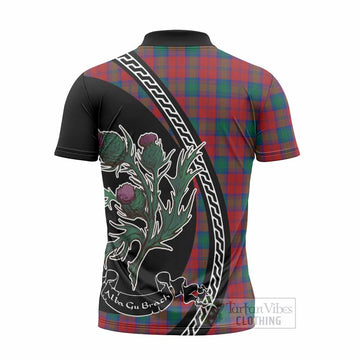 Fotheringham (Fotheringhame) Family Crest Tartan Zipper Polo Shirt Alba Thistle Inspired