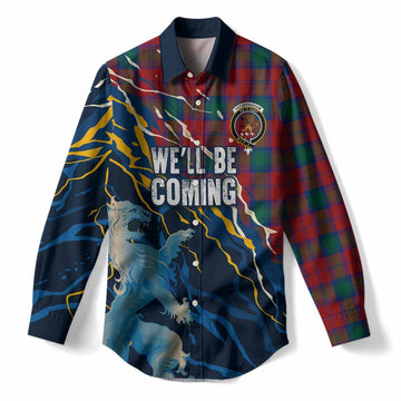 Fotheringham (Fotheringhame) Scotland Tartan Women Casual Shirt WC2026 Football - We'll Be Coming