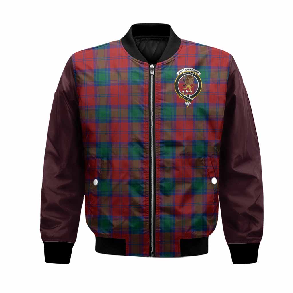 Fotheringham (Fotheringhame) Tartan Accent Bomber Jacket with Family Crest