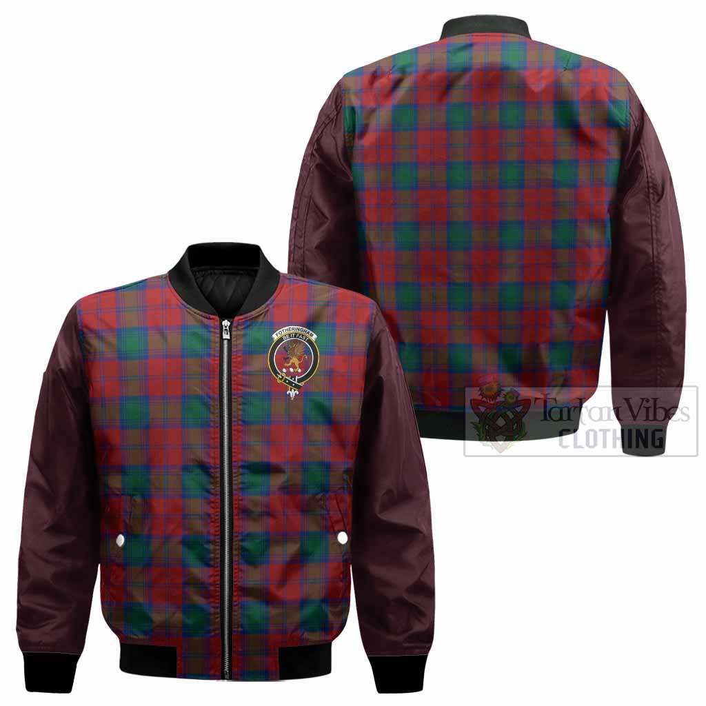 Fotheringham (Fotheringhame) Tartan Accent Bomber Jacket with Family Crest