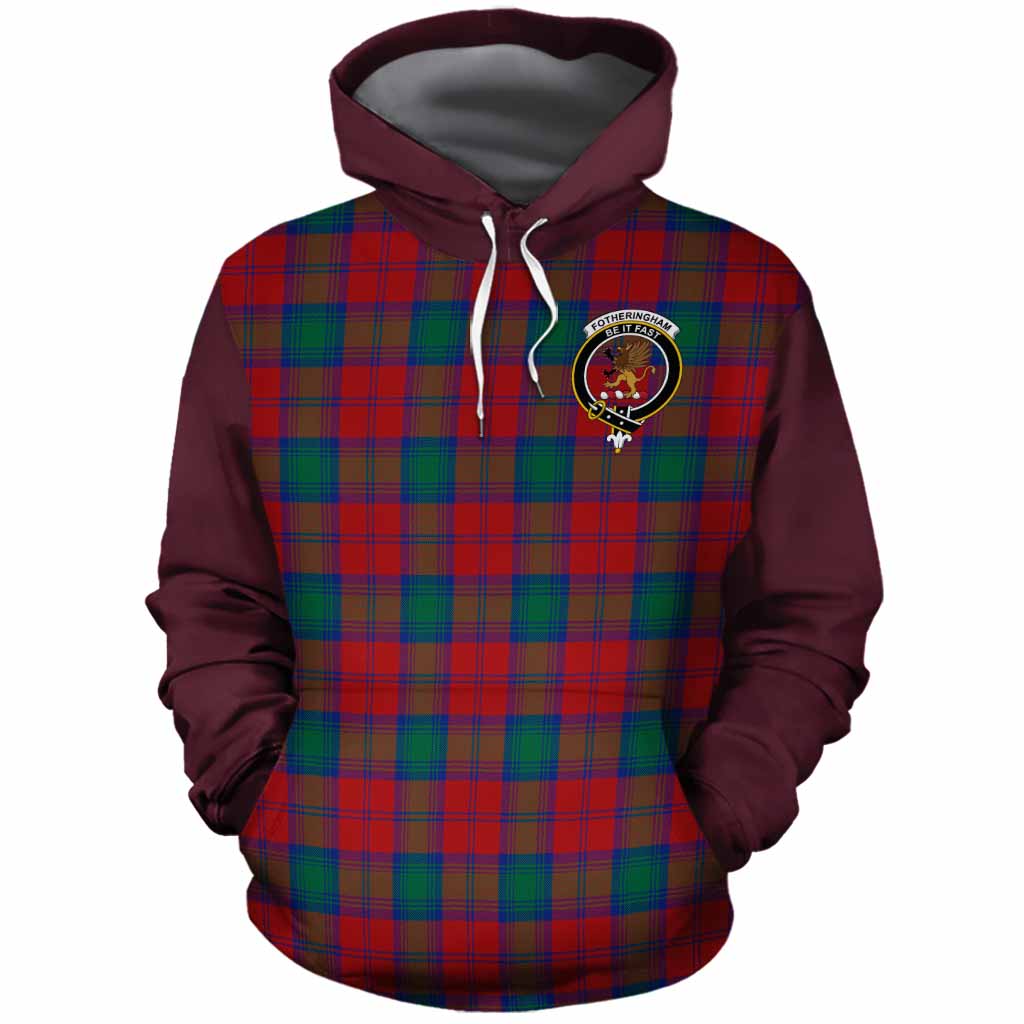 Fotheringham (Fotheringhame) Tartan Accent Cotton Hoodie with Family Crest