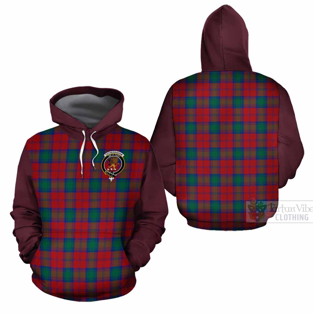 Fotheringham (Fotheringhame) Tartan Accent Cotton Hoodie with Family Crest