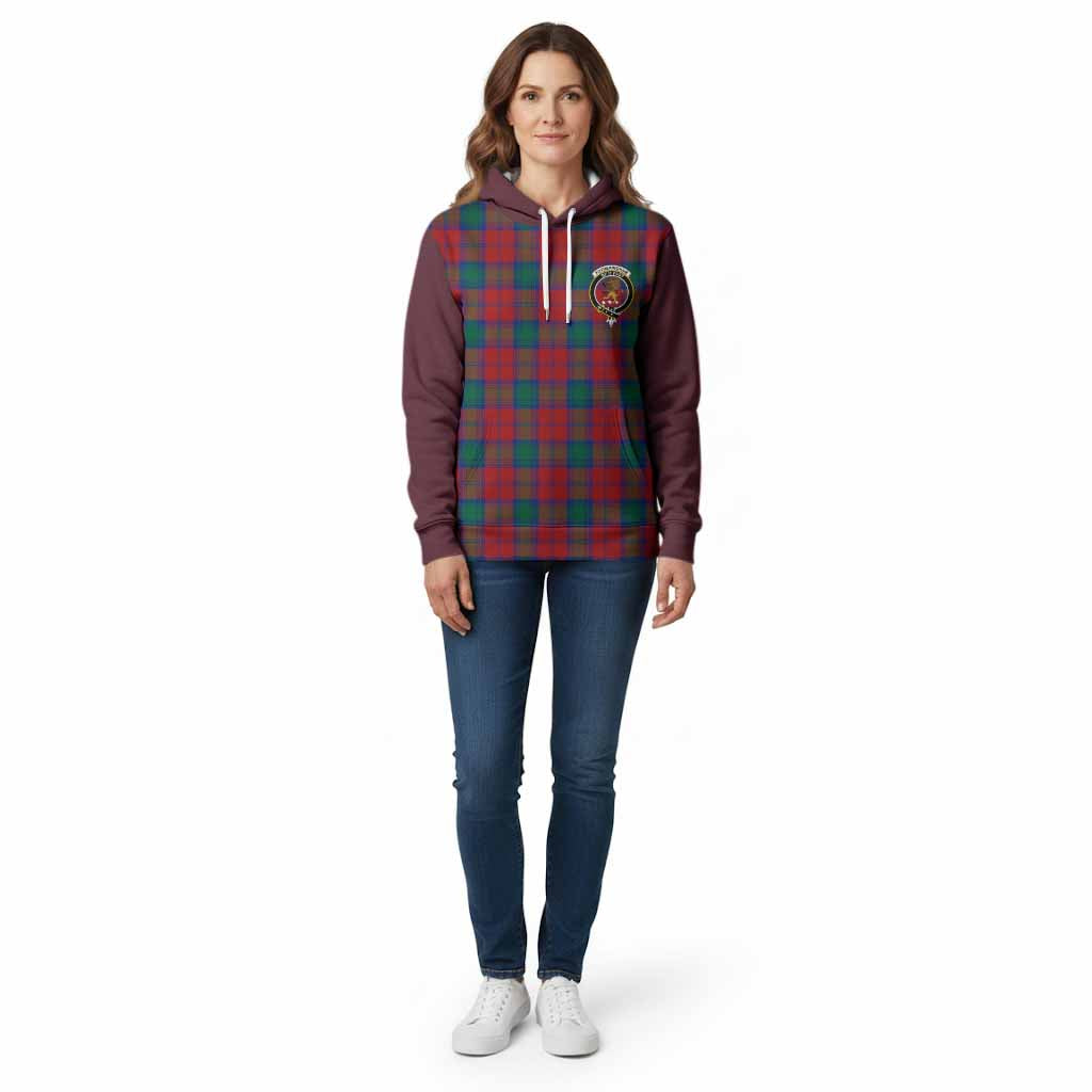 Fotheringham (Fotheringhame) Tartan Accent Cotton Hoodie with Family Crest