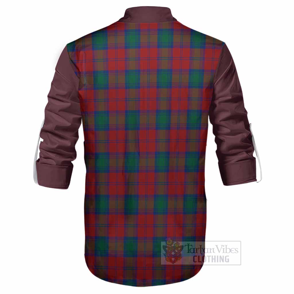 Fotheringham (Fotheringhame) Tartan Accent Ghillie Shirt with Family Crest