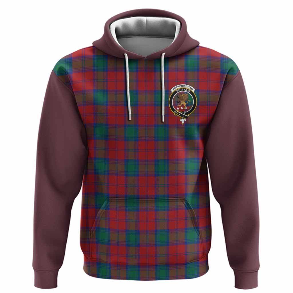Fotheringham (Fotheringhame) Tartan Accent Hoodie with Family Crest