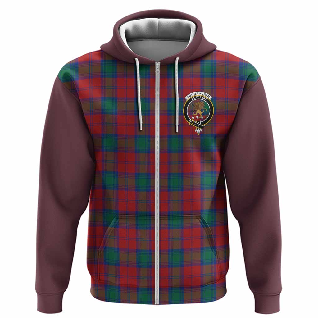 Fotheringham (Fotheringhame) Tartan Accent Hoodie with Family Crest