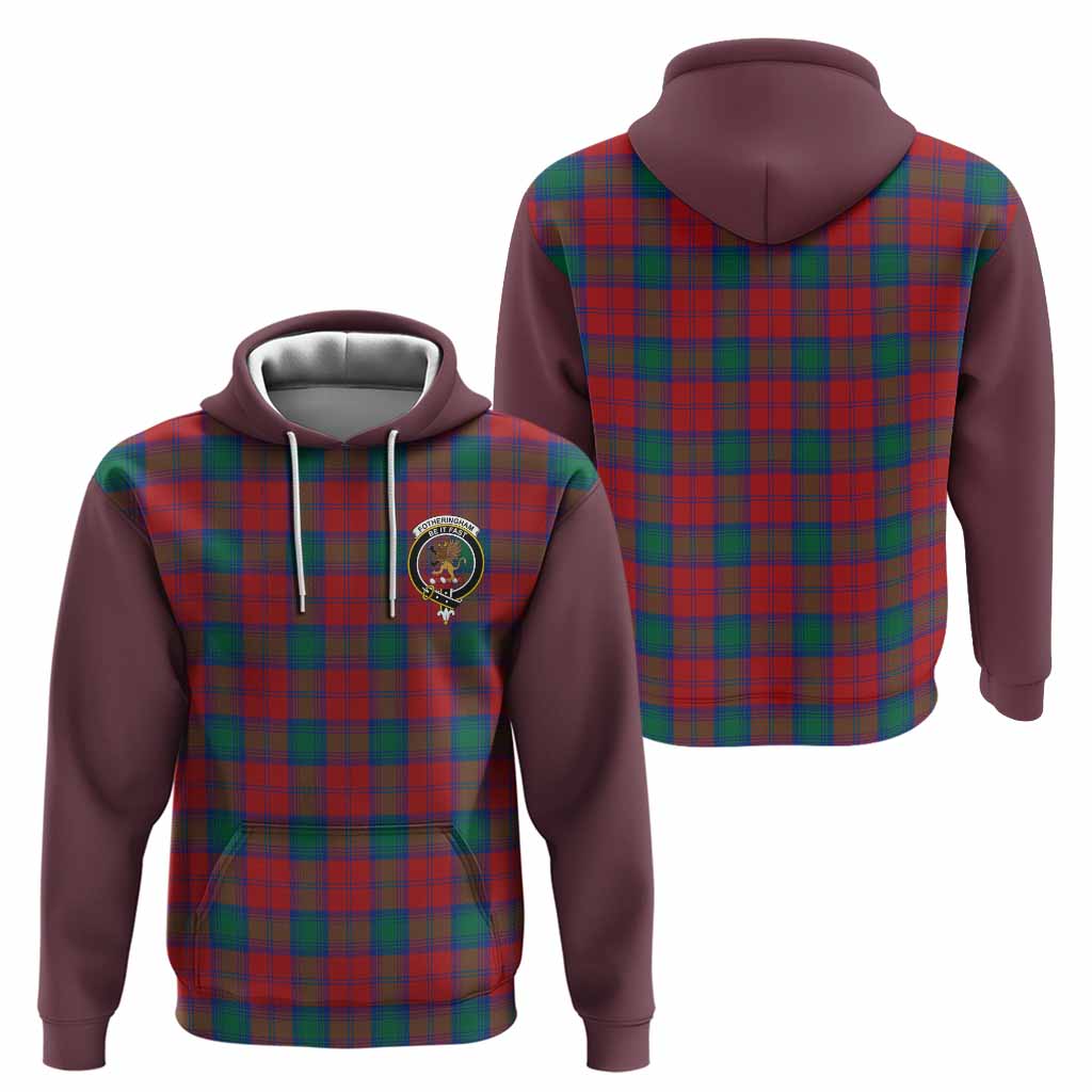Fotheringham (Fotheringhame) Tartan Accent Hoodie with Family Crest