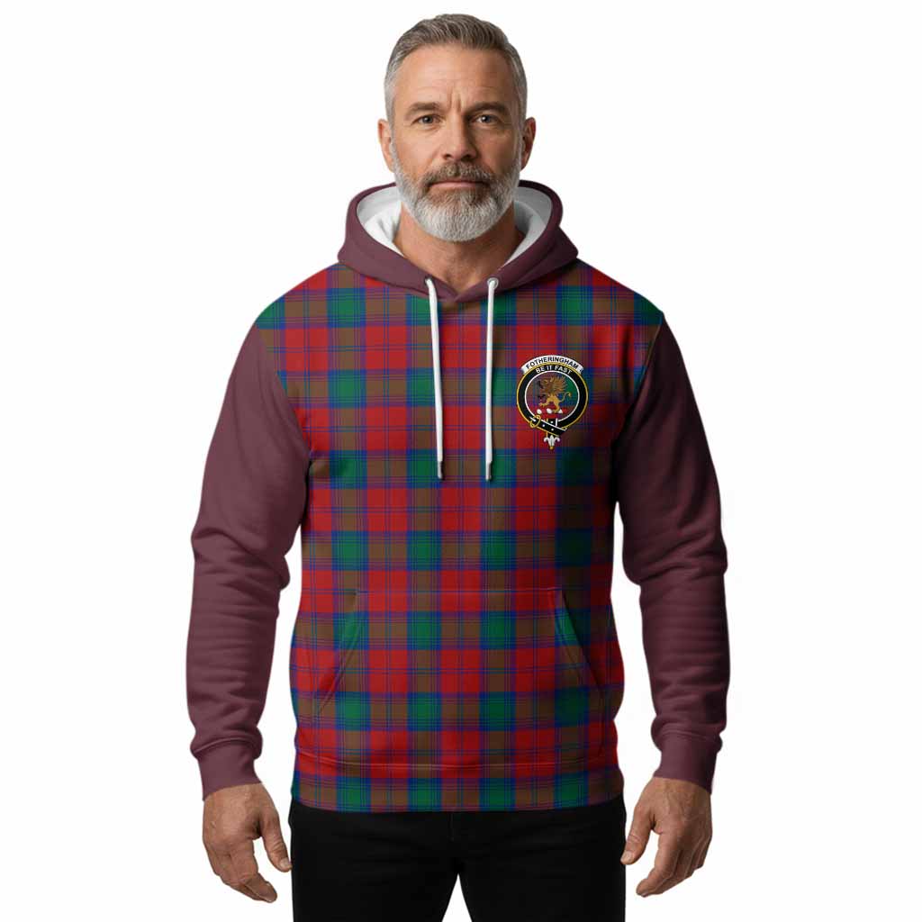 Fotheringham (Fotheringhame) Tartan Accent Hoodie with Family Crest