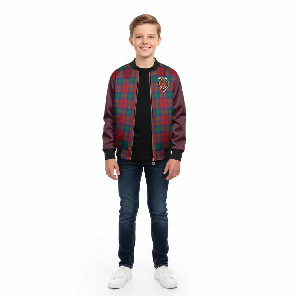 Fotheringham (Fotheringhame) Tartan Accent Kid Bomber Jacket with Family Crest