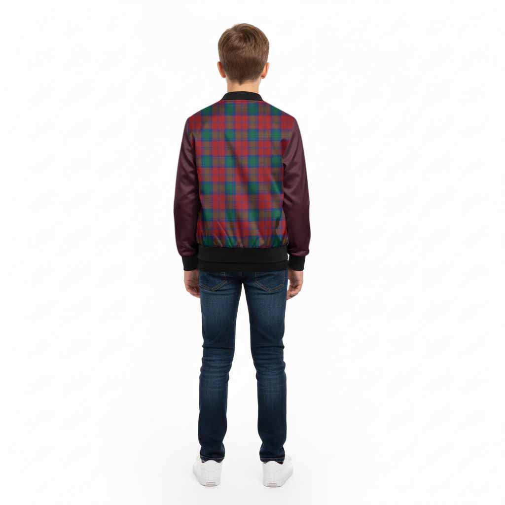 Fotheringham (Fotheringhame) Tartan Accent Kid Bomber Jacket with Family Crest
